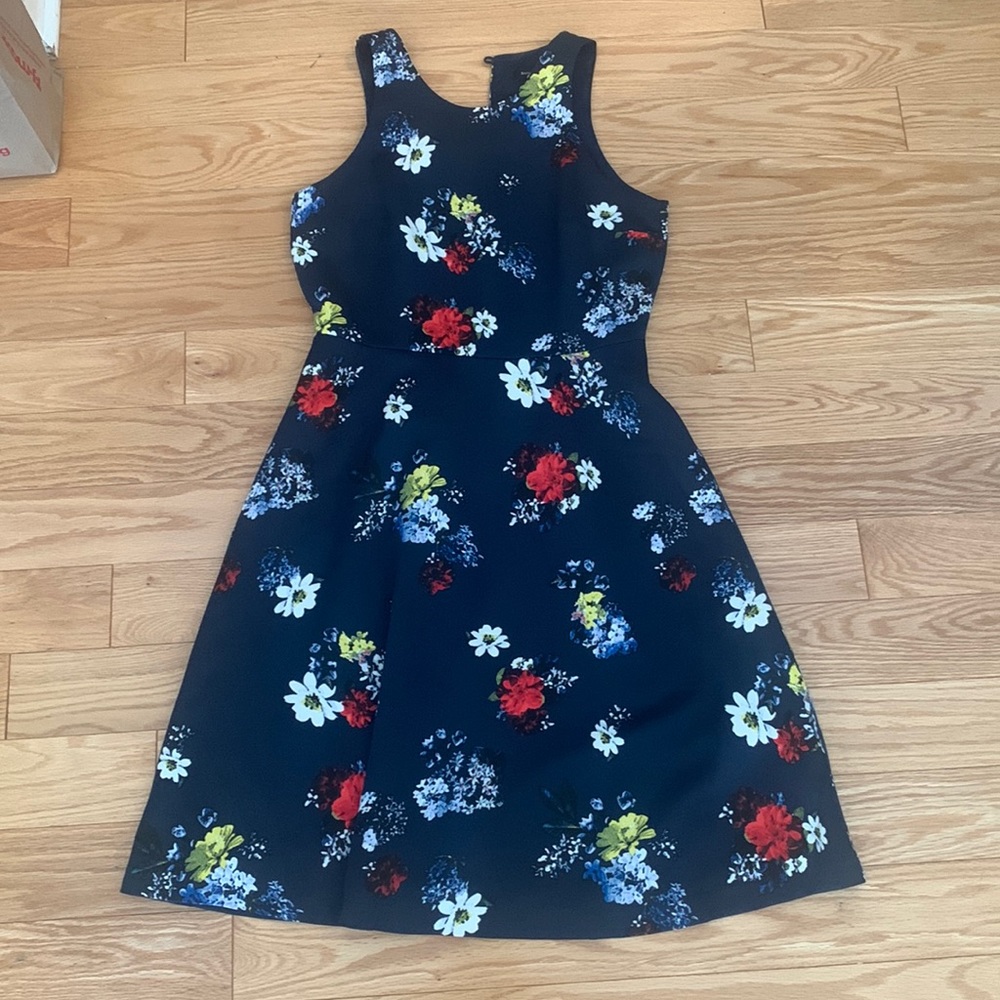 Banana Republic Dresses - Patrizia Floral Racer-Neck Fit-And-Flare Dress